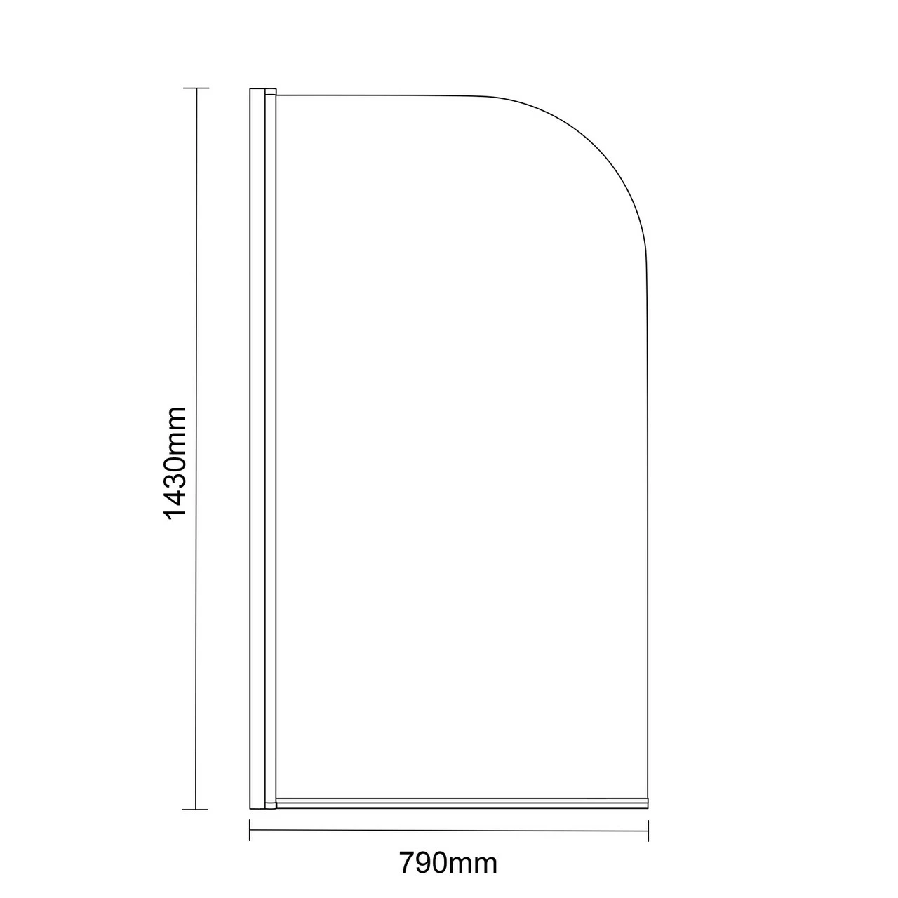 Colore Round Matt Black 770mm Single Section Bath Shower Screen 5 Colore Round Matt Black 770mm Single Section Bath Shower Screen - Image 3