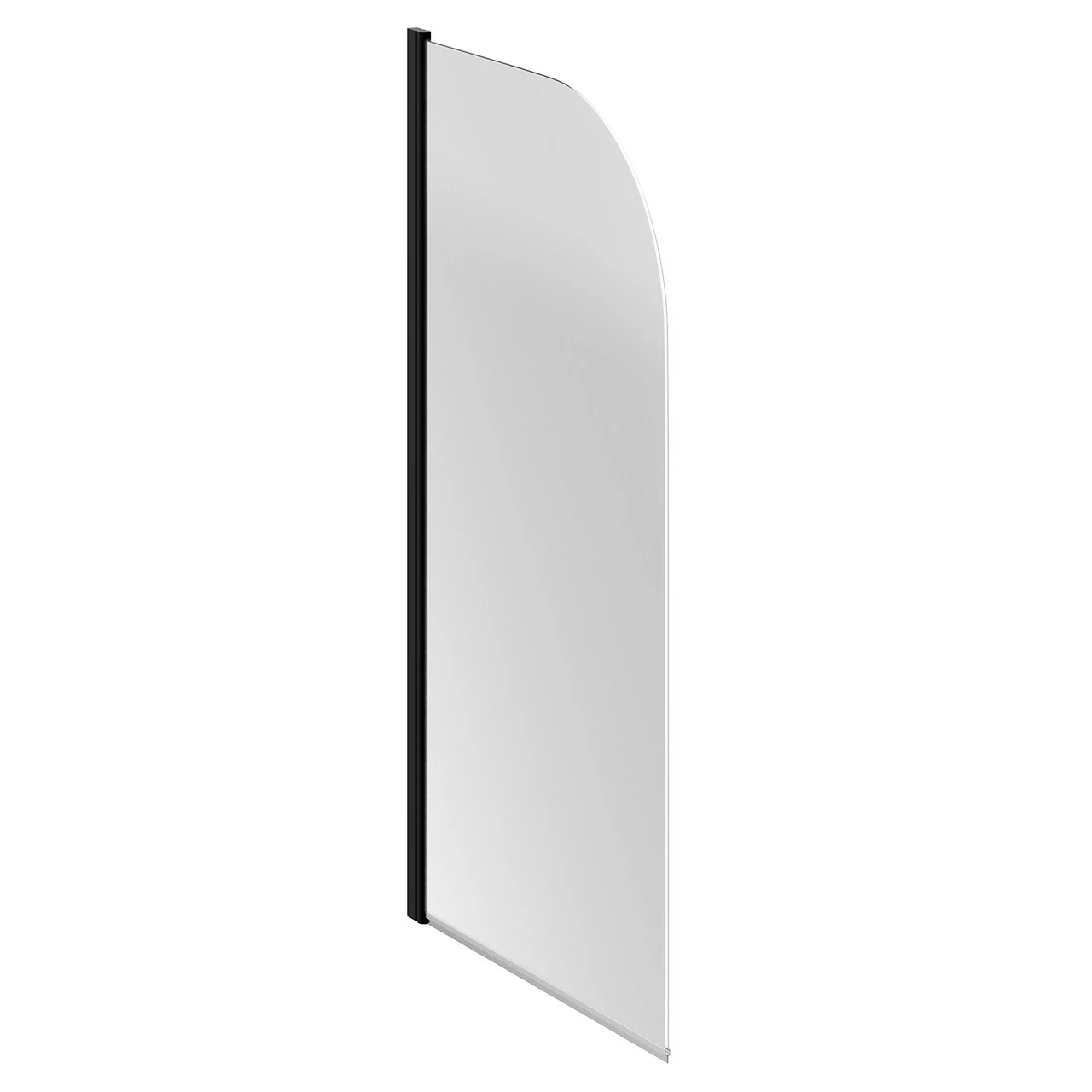 Colore Round Matt Black 770mm Single Section Bath Shower Screen 3 Colore Round Matt Black 770mm Single Section Bath Shower Screen