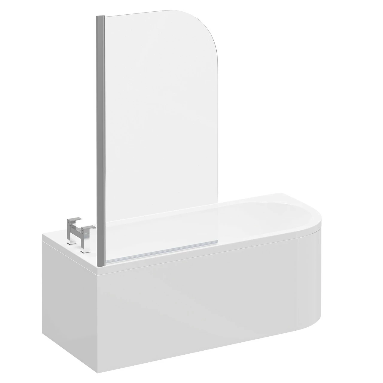 Arc 1700mm X 750mm Left Hand Curved Shower Bath With Bath Screen And Front Bath Panel 5 Arc 1700mm X 750mm Left Hand Curved Shower Bath With Bath Screen And Front Bath Panel - Image 3