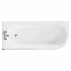 Arc 1700mm X 750mm Left Hand Curved Shower Bath With Bath Screen And Front Bath Panel