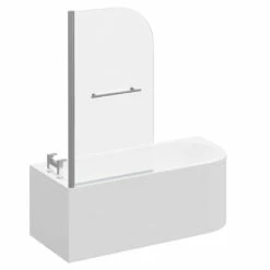 Arc 1700mm X 750mm Left Hand Curved Shower Bath With Towel Rail Bath Screen And Front Bath Panel 10 Arc 1700mm X 750mm Left Hand Curved Shower Bath With Towel Rail Bath Screen And Front Bath Panel -Wholesaledomestic Shop arc 1700mm x 750mm left hand curved shower bath with towel rail bath screen and front bath panel left 25041.1667579163