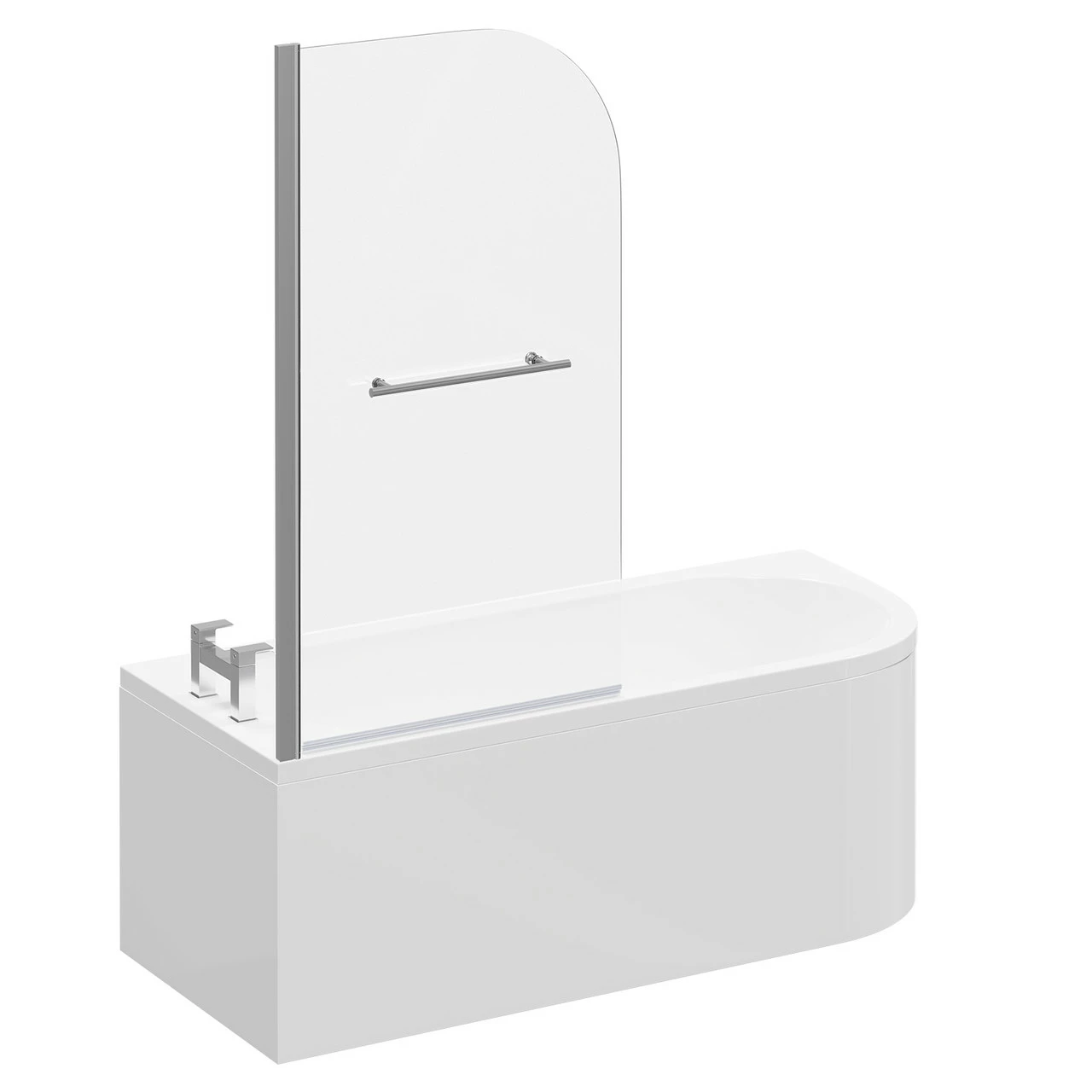 Arc 1700mm X 750mm Left Hand Curved Shower Bath With Towel Rail Bath Screen And Front Bath Panel 5 Arc 1700mm X 750mm Left Hand Curved Shower Bath With Towel Rail Bath Screen And Front Bath Panel - Image 3
