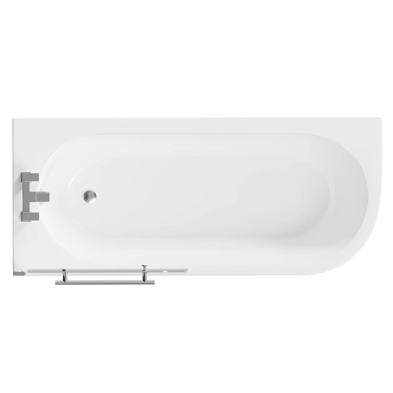 Arc 1700mm X 750mm Left Hand Curved Shower Bath With Towel Rail Bath Screen And Front Bath Panel 3 Arc 1700mm X 750mm Left Hand Curved Shower Bath With Towel Rail Bath Screen And Front Bath Panel