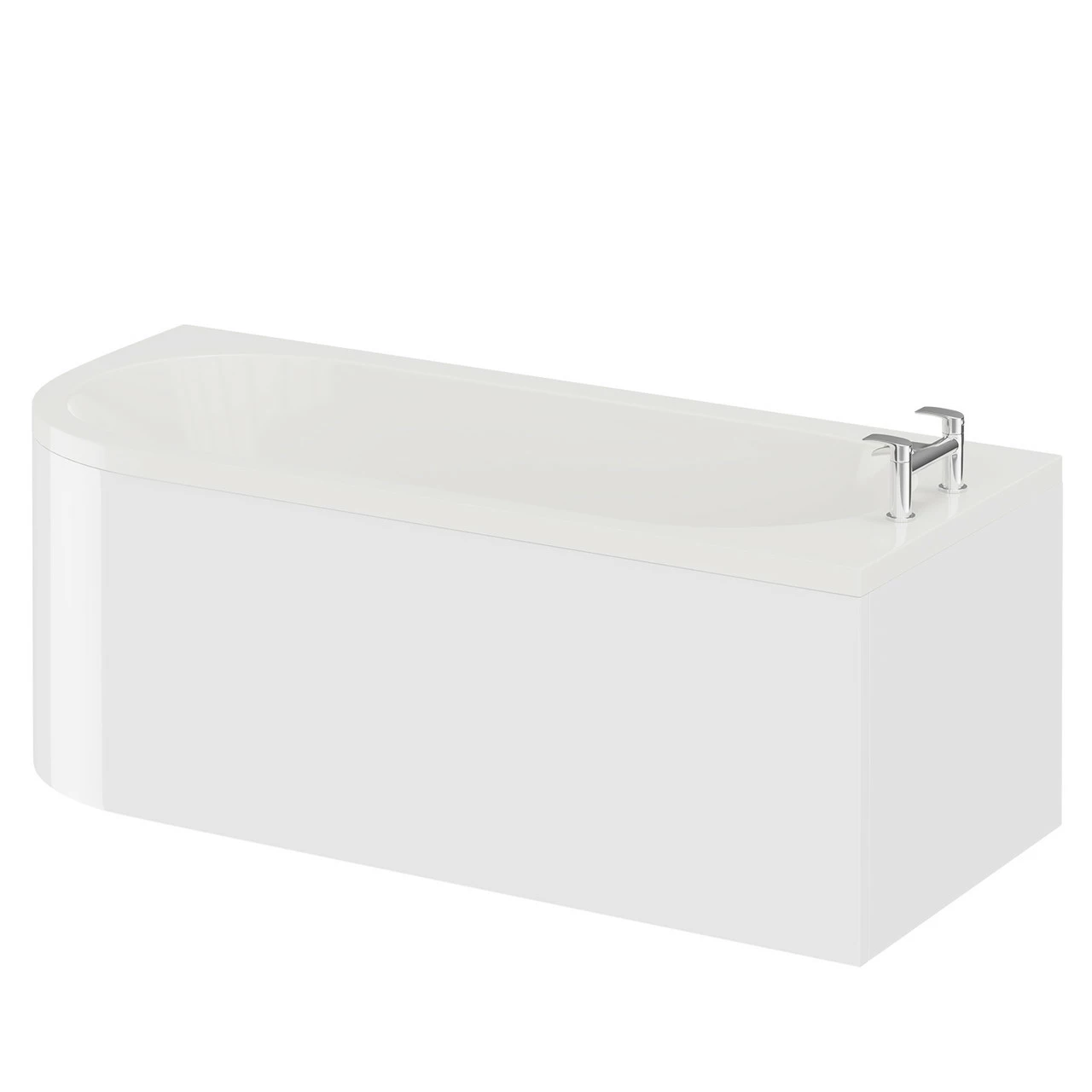 Arc 1700mm X 750mm Right Hand Curved Shower Bath And Front Bath Panel - Image 2