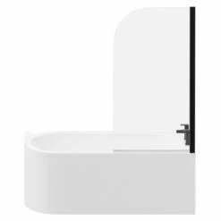 Arc 1700mm X 750mm Right Hand Curved Shower Bath With Matt Black Bath Screen And White Acrylic Front Bath Panel 11 Arc 1700mm X 750mm Right Hand Curved Shower Bath With Matt Black Bath Screen And White Acrylic Front Bath Panel -Wholesaledomestic Shop arc 1700mm x 750mm right hand curved shower bath with matt black bath screen and white acrylic front bath panel front 97811.1691438786