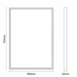 Ariel 500mm X 700mm Illuminated LED Mirror 9 Ariel 500mm X 700mm Illuminated LED Mirror -Wholesaledomestic Shop ariel 500mm x 700mm illuminated led mirror line drawing 89281.1652443956