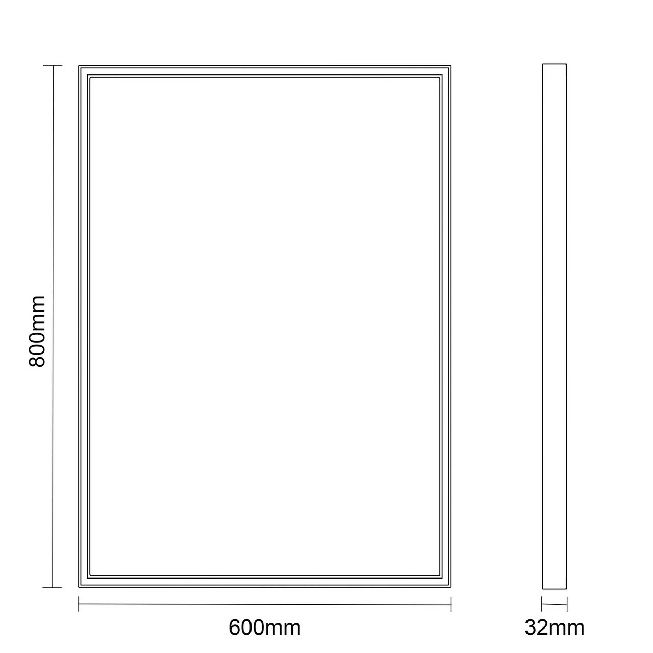 Ariel 600mm X 800mm Illuminated LED Mirror 6 Ariel 600mm X 800mm Illuminated LED Mirror - Image 4