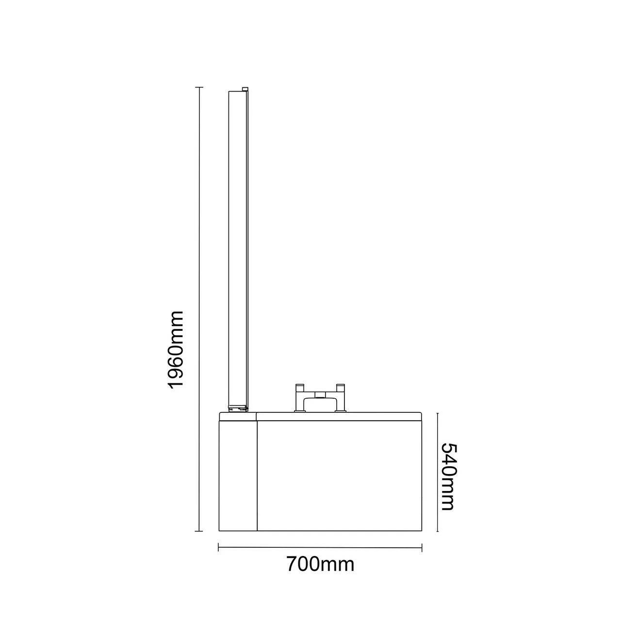 Bayou 1700mm 12 Jet Chrome Flat Jet Left Hand B Shaped Whirlpool Shower Bath With Bath Screen And Front Bath Panel - Image 6