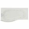 Bayou 1700mm 12 Jet Chrome Flat Jet Left Hand B Shaped Whirlpool Shower Bath With Bath Screen And Front Bath Panel