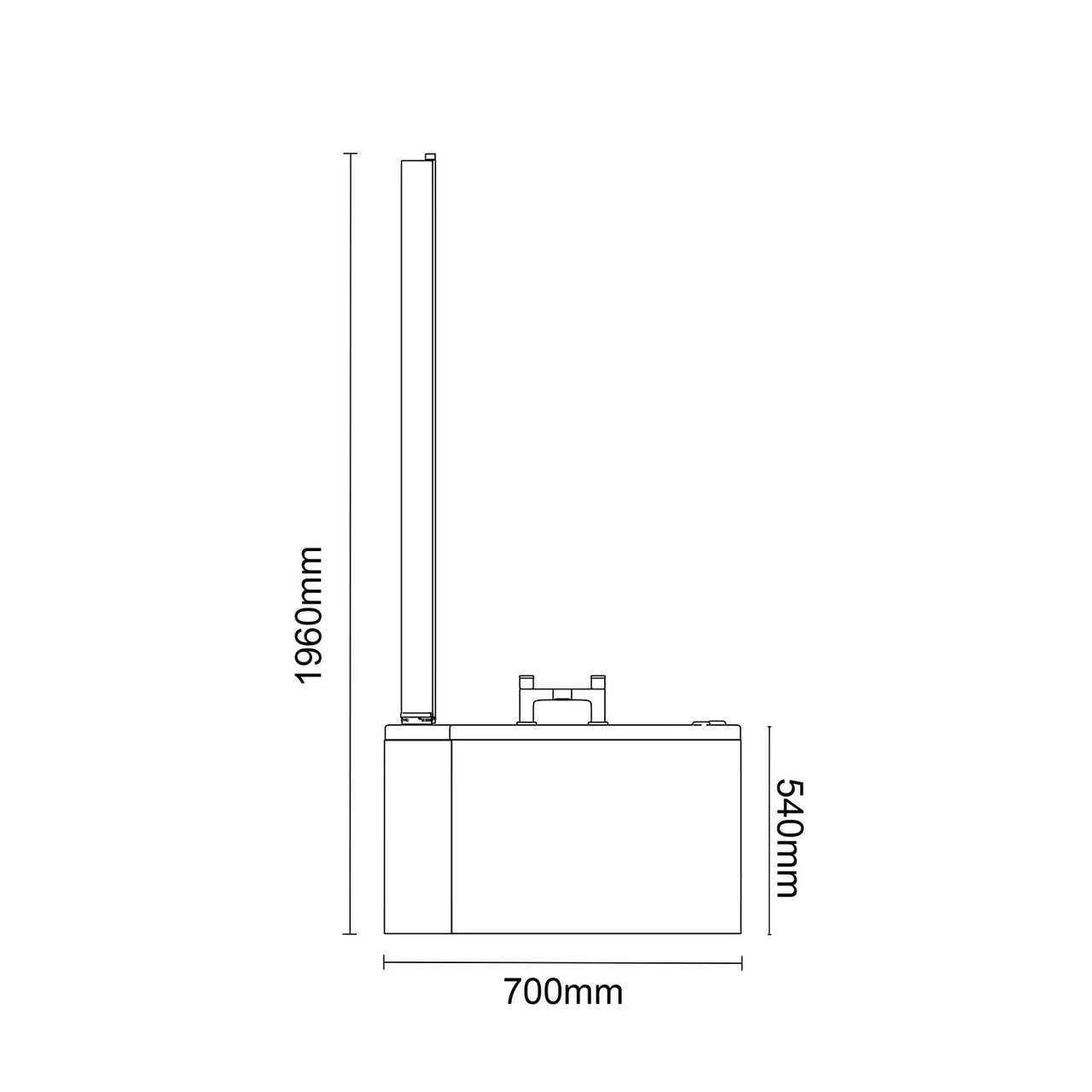 Bayou 1700mm 12 Jet Chrome V-Tec Left Hand B Shaped Whirlpool Shower Bath With Bath Screen And Front Bath Panel 8 Bayou 1700mm 12 Jet Chrome V-Tec Left Hand B Shaped Whirlpool Shower Bath With Bath Screen And Front Bath Panel - Image 6