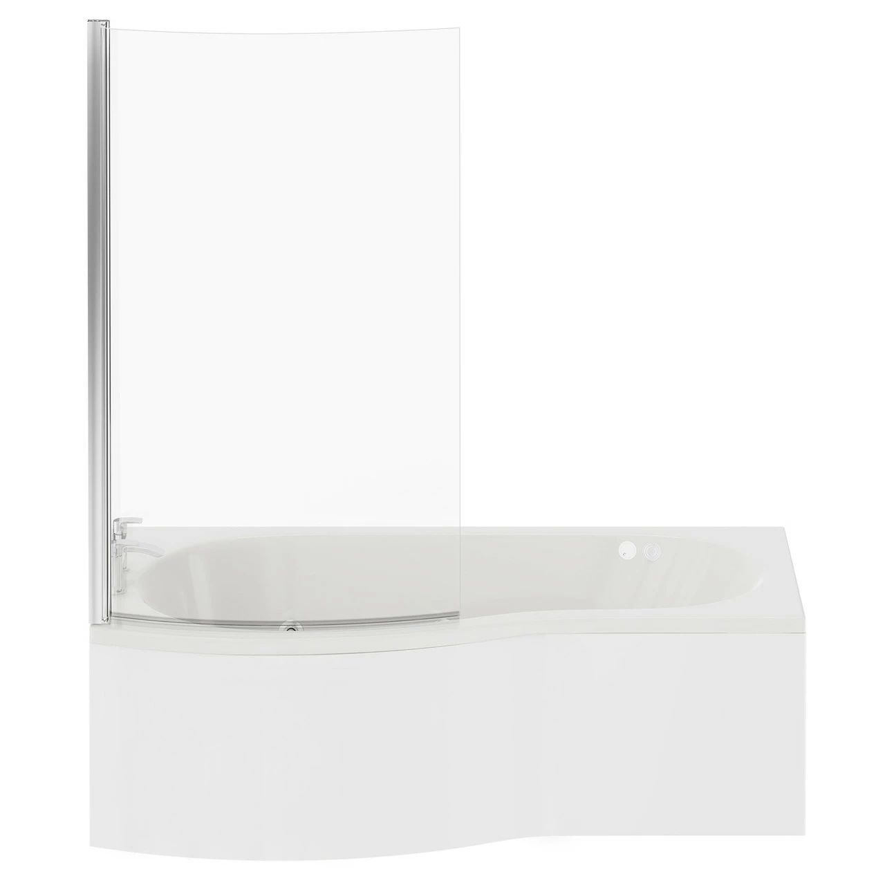 Bayou 1700mm 6 Jet Chrome Flat Jet Left Hand B Shaped Whirlpool Shower Bath With Bath Screen And Front Bath Panel 6 Bayou 1700mm 6 Jet Chrome Flat Jet Left Hand B Shaped Whirlpool Shower Bath With Bath Screen And Front Bath Panel - Image 4