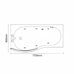 Bayou 1700mm 6 Jet Chrome Flat Jet Left Hand B Shaped Whirlpool Shower Bath With Bath Screen And Front Bath Panel 13 Bayou 1700mm 6 Jet Chrome Flat Jet Left Hand B Shaped Whirlpool Shower Bath With Bath Screen And Front Bath Panel -Wholesaledomestic Shop bayou 1700mm 6 jet chrome flat jet left hand b shaped whirlpool shower bath with bath screen and front bath panel line 75186.1652542532