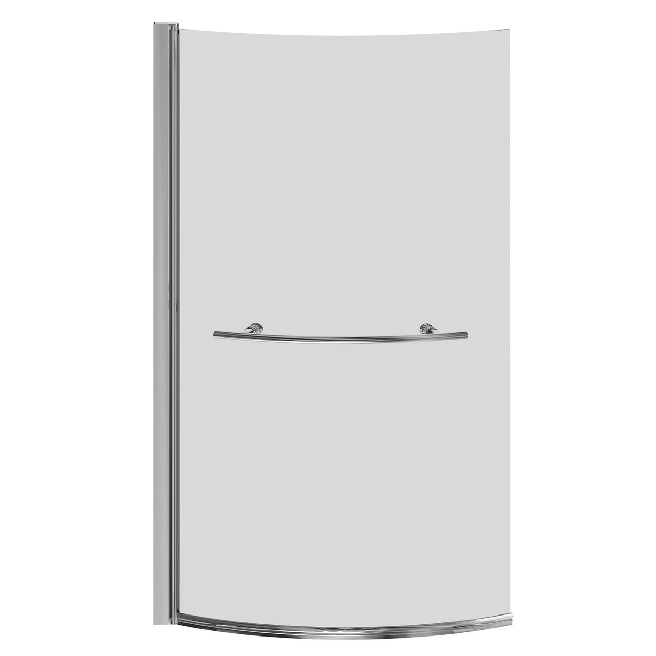 Bayou Polished Chrome 870mm Curved B Shaped Bath Shower Screen With Towel Rail - Image 3