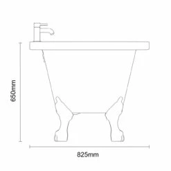 Brescia 1780mm X 825mm Double Ended Freestanding Roll Top Bath With Chrome Tiger Feet 13 Brescia 1780mm X 825mm Double Ended Freestanding Roll Top Bath With Chrome Tiger Feet -Wholesaledomestic Shop brescia 1780mm x 825mm double ended freestanding roll top bath with chrome tiger feet line side 64222.1667579106