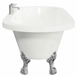 Brescia 1780mm X 825mm Double Ended Freestanding Roll Top Bath With Chrome Tiger Feet 11 Brescia 1780mm X 825mm Double Ended Freestanding Roll Top Bath With Chrome Tiger Feet -Wholesaledomestic Shop brescia 1780mm x 825mm double ended freestanding roll top bath with chrome tiger feet side 82671.1667579106