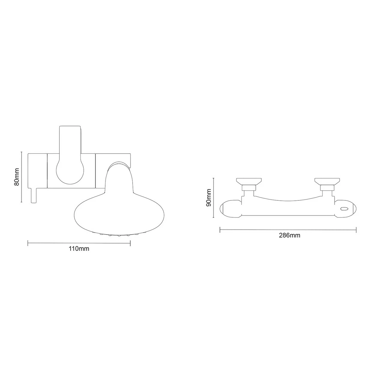 Bullet Polished Chrome Thermostatic Bar Valve Mixer Shower With Avon Shower Slide Rail Kit 7 Bullet Polished Chrome Thermostatic Bar Valve Mixer Shower With Avon Shower Slide Rail Kit - Image 5