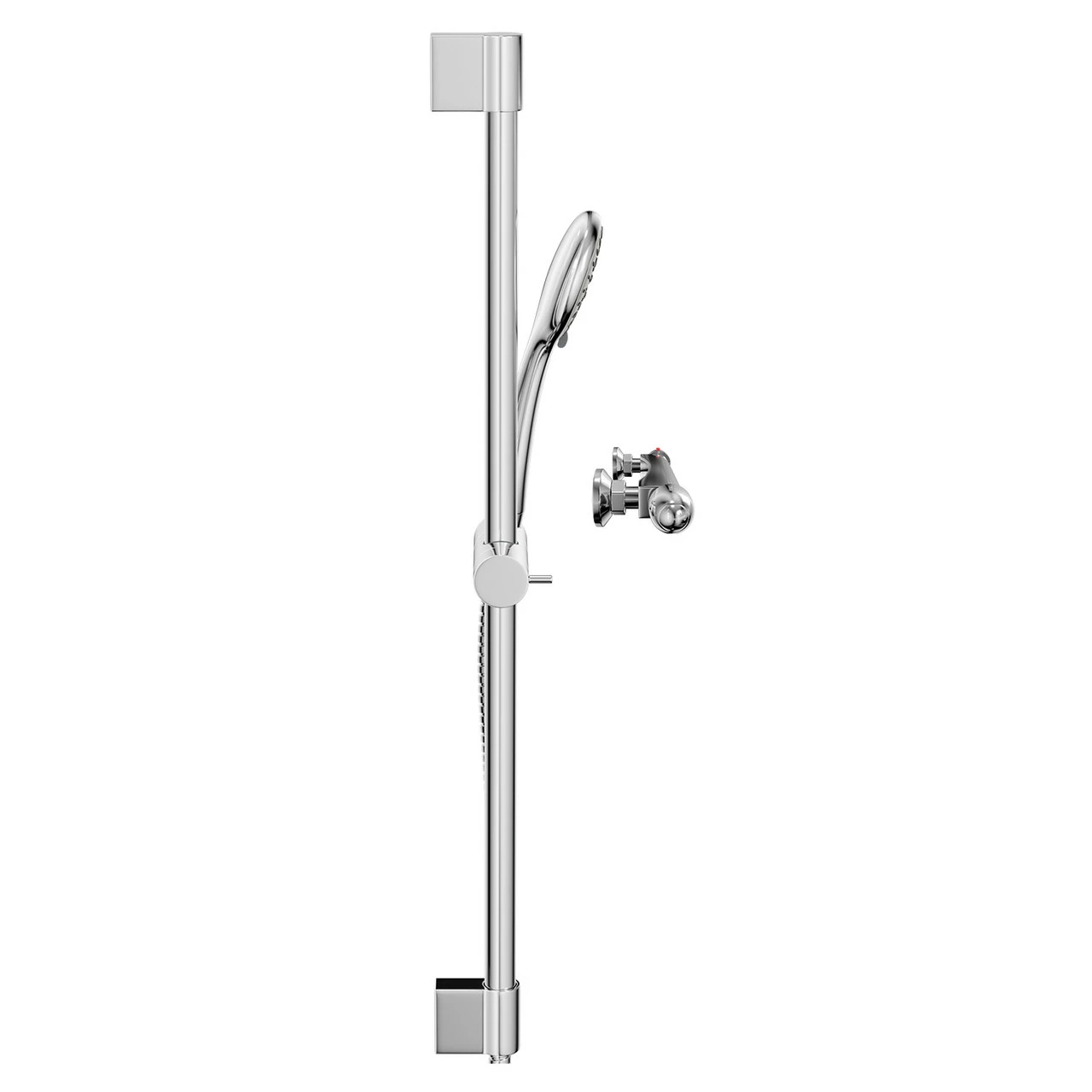 Bullet Polished Chrome Thermostatic Bar Valve Mixer Shower With Avon Shower Slide Rail Kit 6 Bullet Polished Chrome Thermostatic Bar Valve Mixer Shower With Avon Shower Slide Rail Kit - Image 4