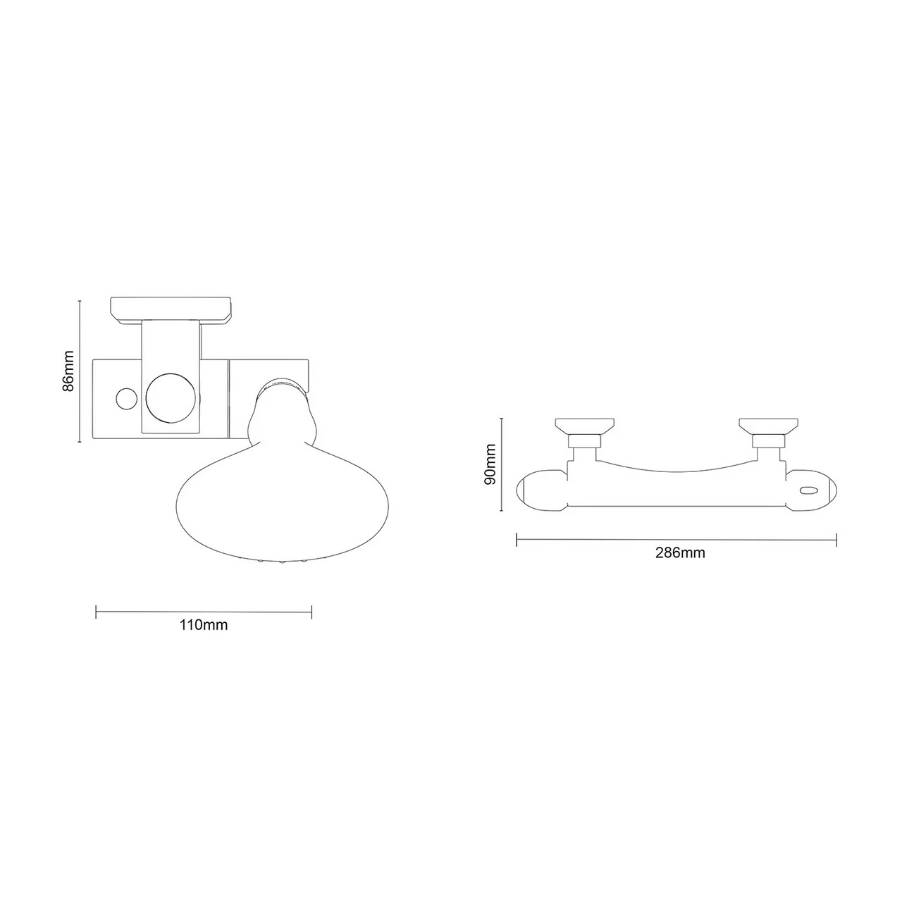 Bullet Polished Chrome Thermostatic Bar Valve Mixer Shower With Clyde Shower Slide Rail Kit 7 Bullet Polished Chrome Thermostatic Bar Valve Mixer Shower With Clyde Shower Slide Rail Kit - Image 5