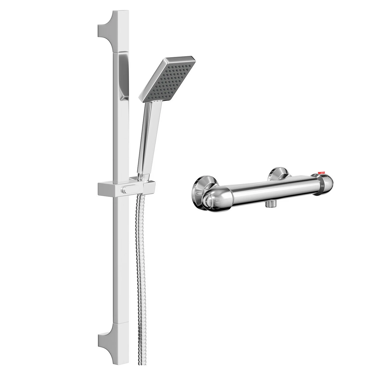 Bullet Polished Chrome Thermostatic Bar Valve Mixer Shower With Severn Shower Slide Rail Kit 5 Bullet Polished Chrome Thermostatic Bar Valve Mixer Shower With Severn Shower Slide Rail Kit - Image 3