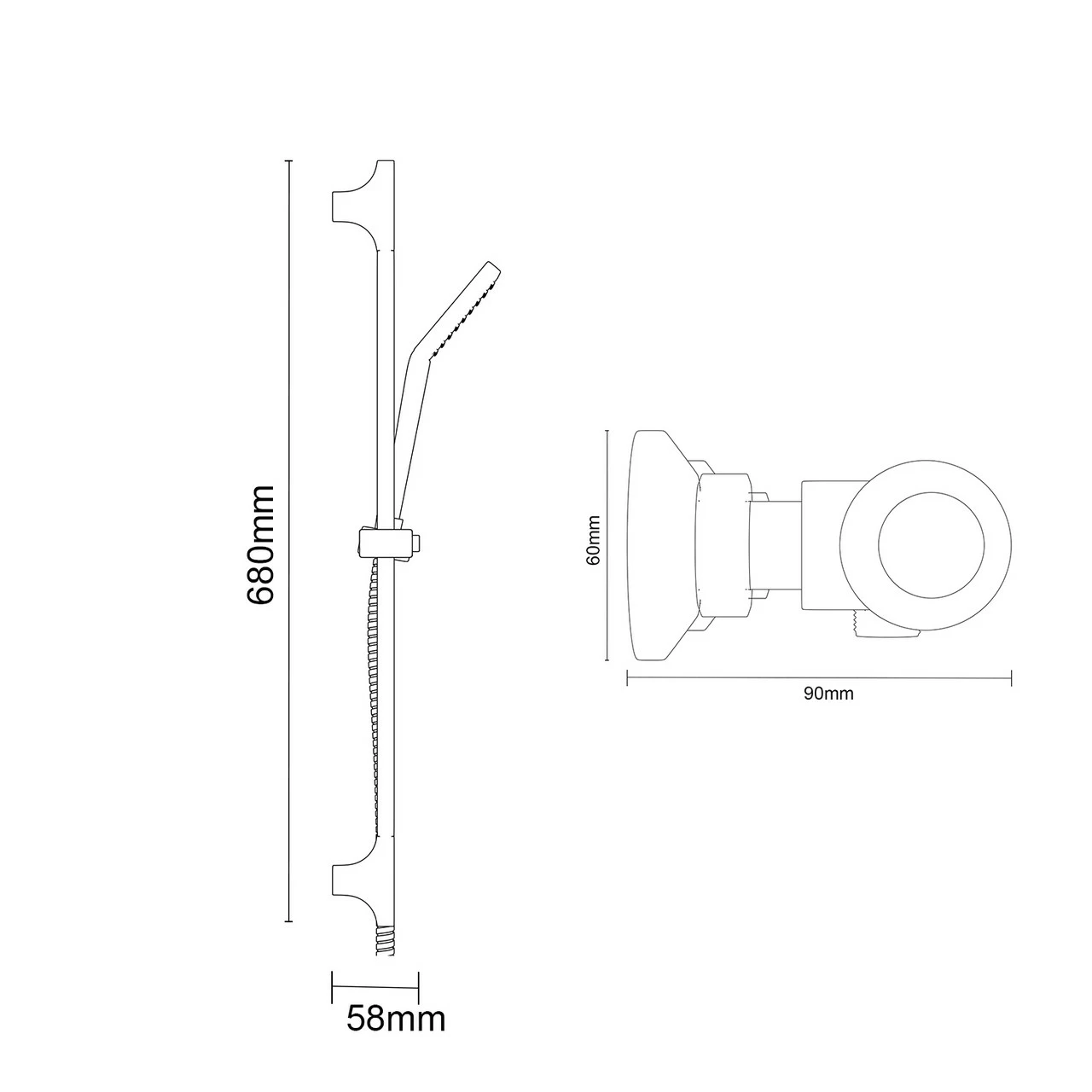 Bullet Polished Chrome Thermostatic Bar Valve Mixer Shower With Severn Shower Slide Rail Kit 8 Bullet Polished Chrome Thermostatic Bar Valve Mixer Shower With Severn Shower Slide Rail Kit - Image 6