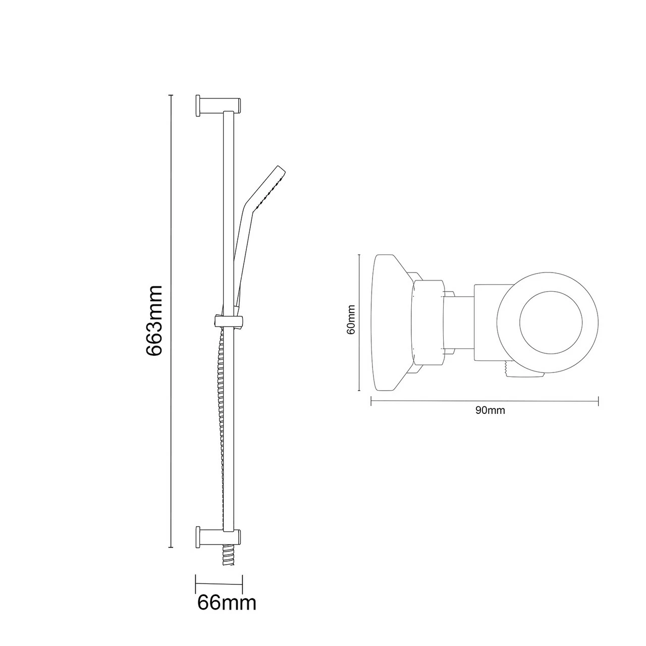 Bullet Polished Chrome Thermostatic Bar Valve Mixer Shower With Thames Shower Slide Rail Kit 8 Bullet Polished Chrome Thermostatic Bar Valve Mixer Shower With Thames Shower Slide Rail Kit - Image 6