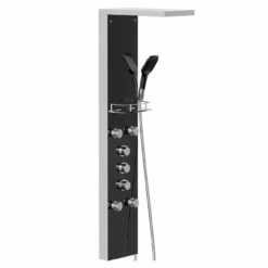 Carina Black Glass Thermostatic Shower Panel -Wholesaledomestic Shop carina black glass thermostatic shower panel left 69552.1652444735