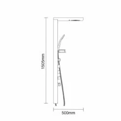 Carina Black Glass Thermostatic Shower Panel -Wholesaledomestic Shop carina black glass thermostatic shower panel line side 39800.1652444735