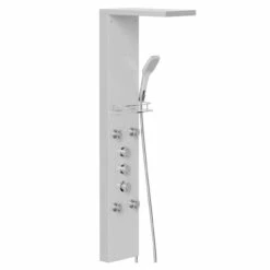 Carina White Glass Thermostatic Shower Panel -Wholesaledomestic Shop carina white glass thermostatic shower panel left 29947.1652444736