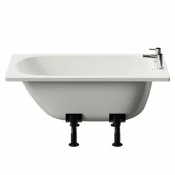 Cassia 1200mm X 700mm Straight Single Ended Steel Bath With 2 Tap Holes Including Legs -Wholesaledomestic Shop cassia 1200mm x 700mm straight single ended steel bath with 2 tap holes including legs front 43150.1691438820