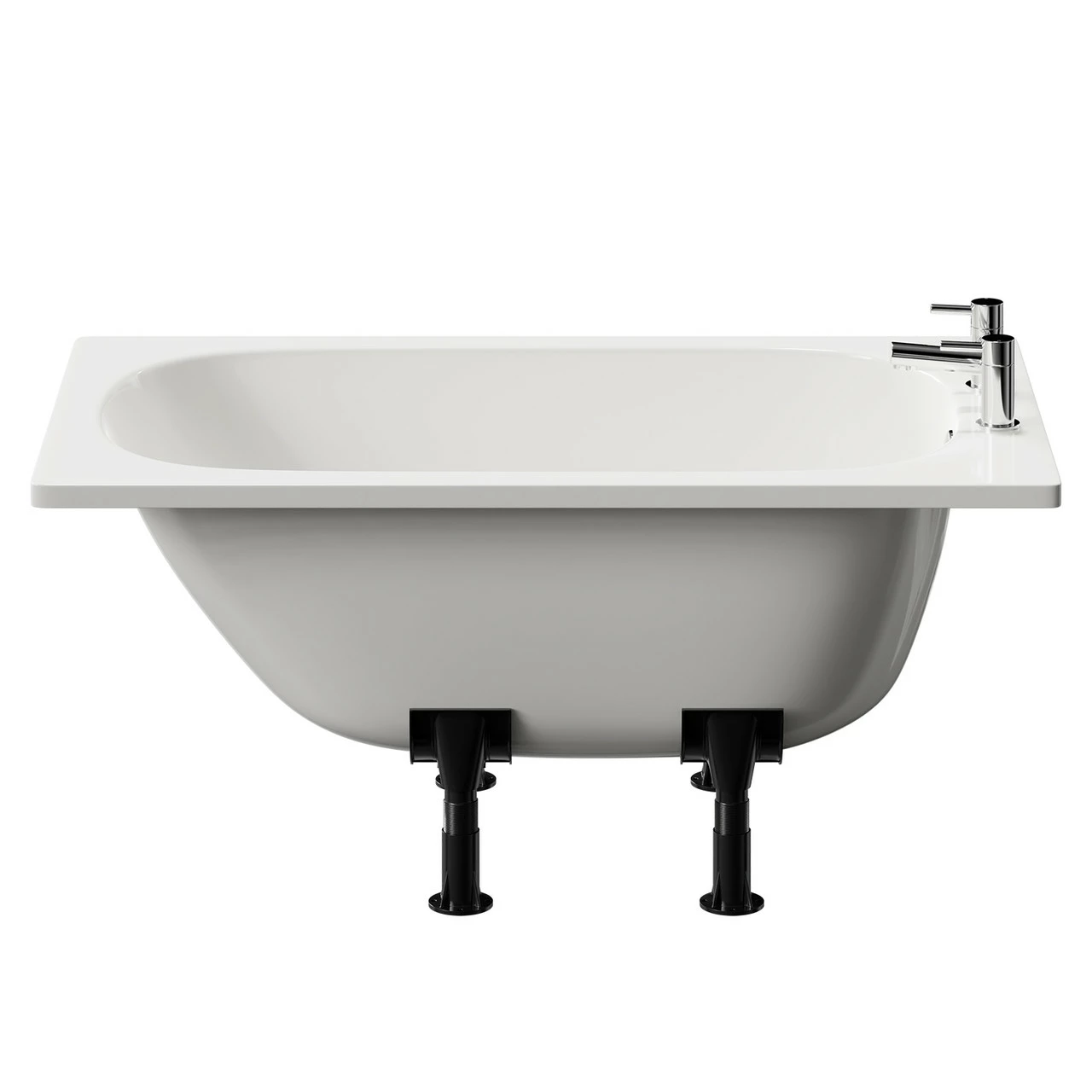Cassia 1200mm X 700mm Straight Single Ended Steel Bath With 2 Tap Holes Including Legs - Image 4