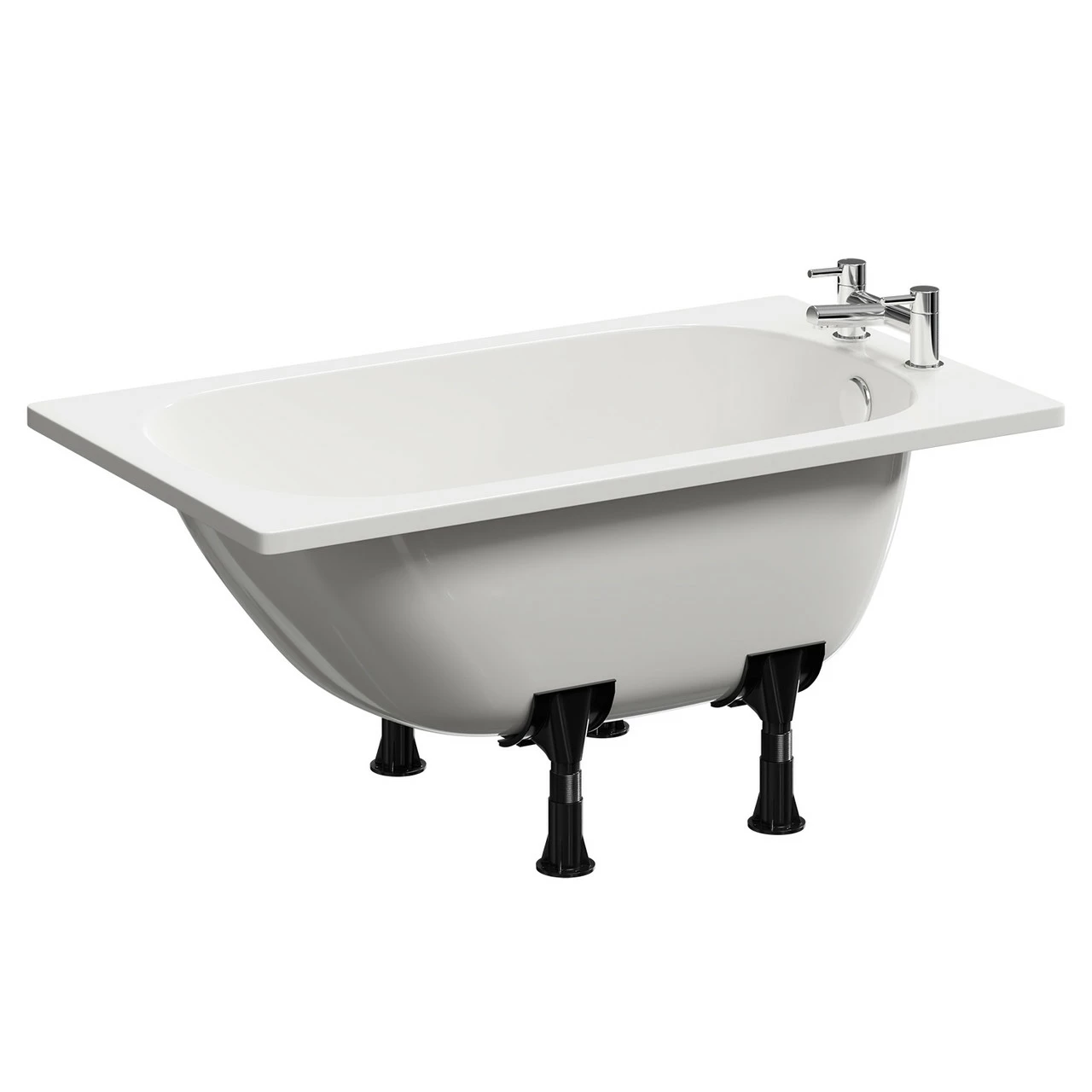 Cassia 1200mm X 700mm Straight Single Ended Steel Bath With 2 Tap Holes Including Legs - Image 3