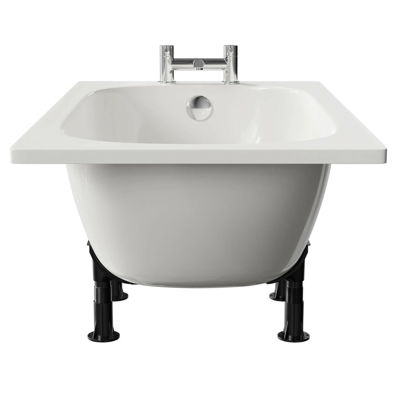 Cassia 1200mm X 700mm Straight Single Ended Steel Bath With 2 Tap Holes Including Legs - Image 5