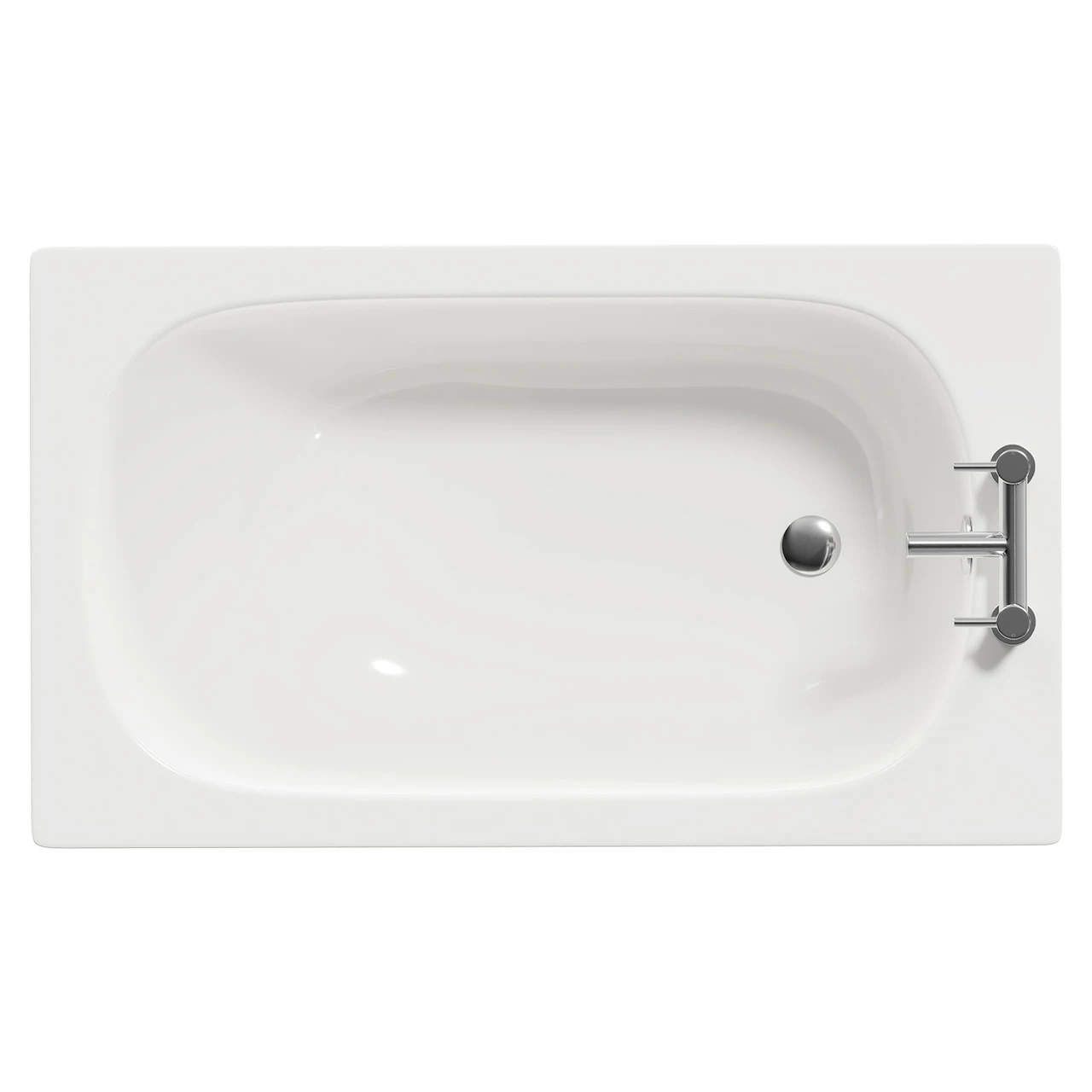 Cassia 1200mm X 700mm Straight Single Ended Steel Bath With 2 Tap Holes Including Legs