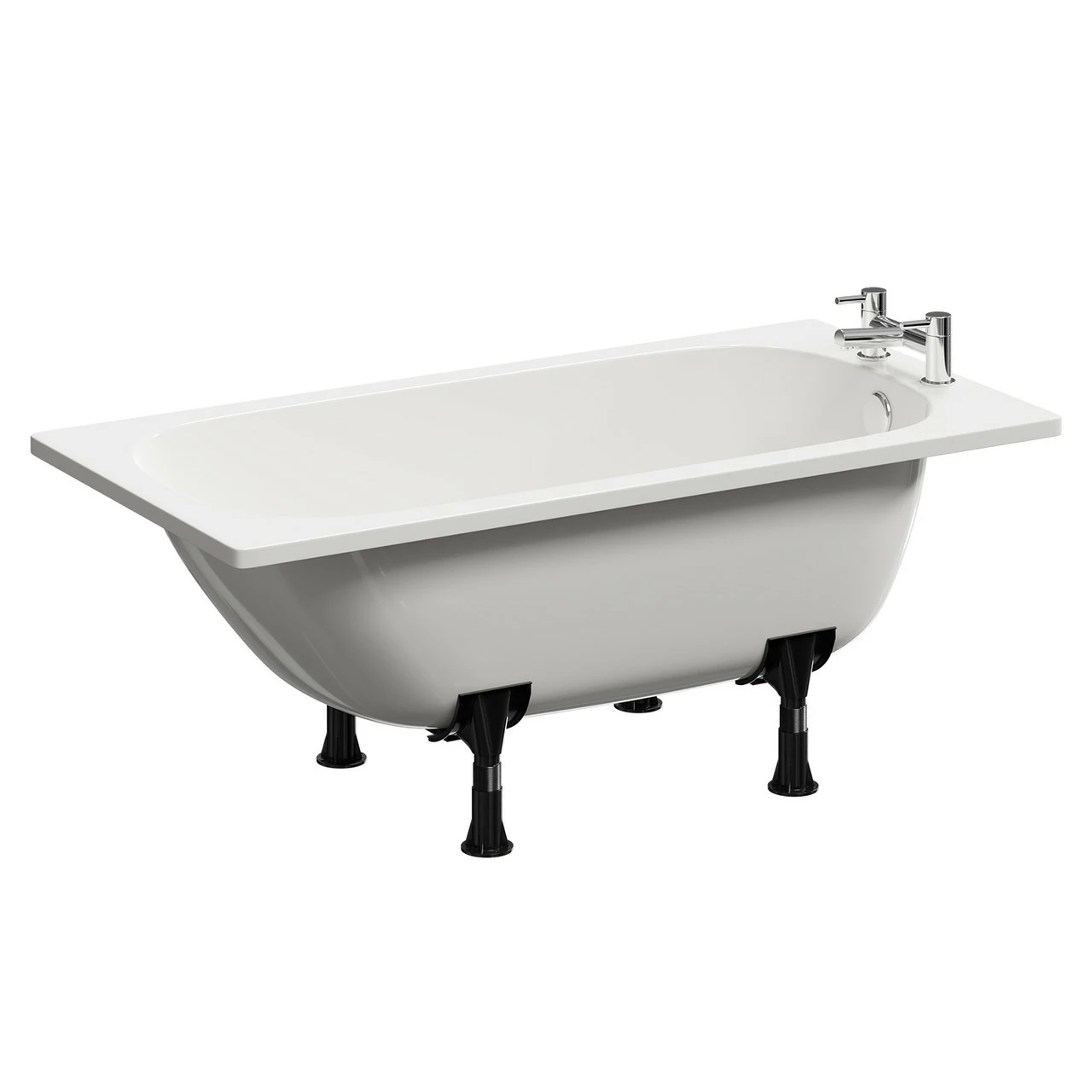 Cassia 1400mm X 700mm Straight Single Ended Steel Bath With 2 Tap Holes Including Legs 5 Cassia 1400mm X 700mm Straight Single Ended Steel Bath With 2 Tap Holes Including Legs - Image 3