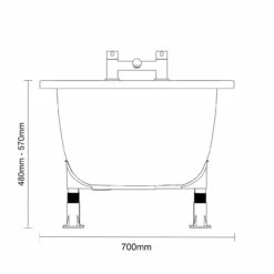 Cassia 1600mm X 700mm Straight Single Ended Steel Bath With 2 Tap Holes Including Legs 13 Cassia 1600mm X 700mm Straight Single Ended Steel Bath With 2 Tap Holes Including Legs -Wholesaledomestic Shop cassia 1600mm x 700mm straight single ended steel bath with 2 tap holes including legs line side 69062.1688112158