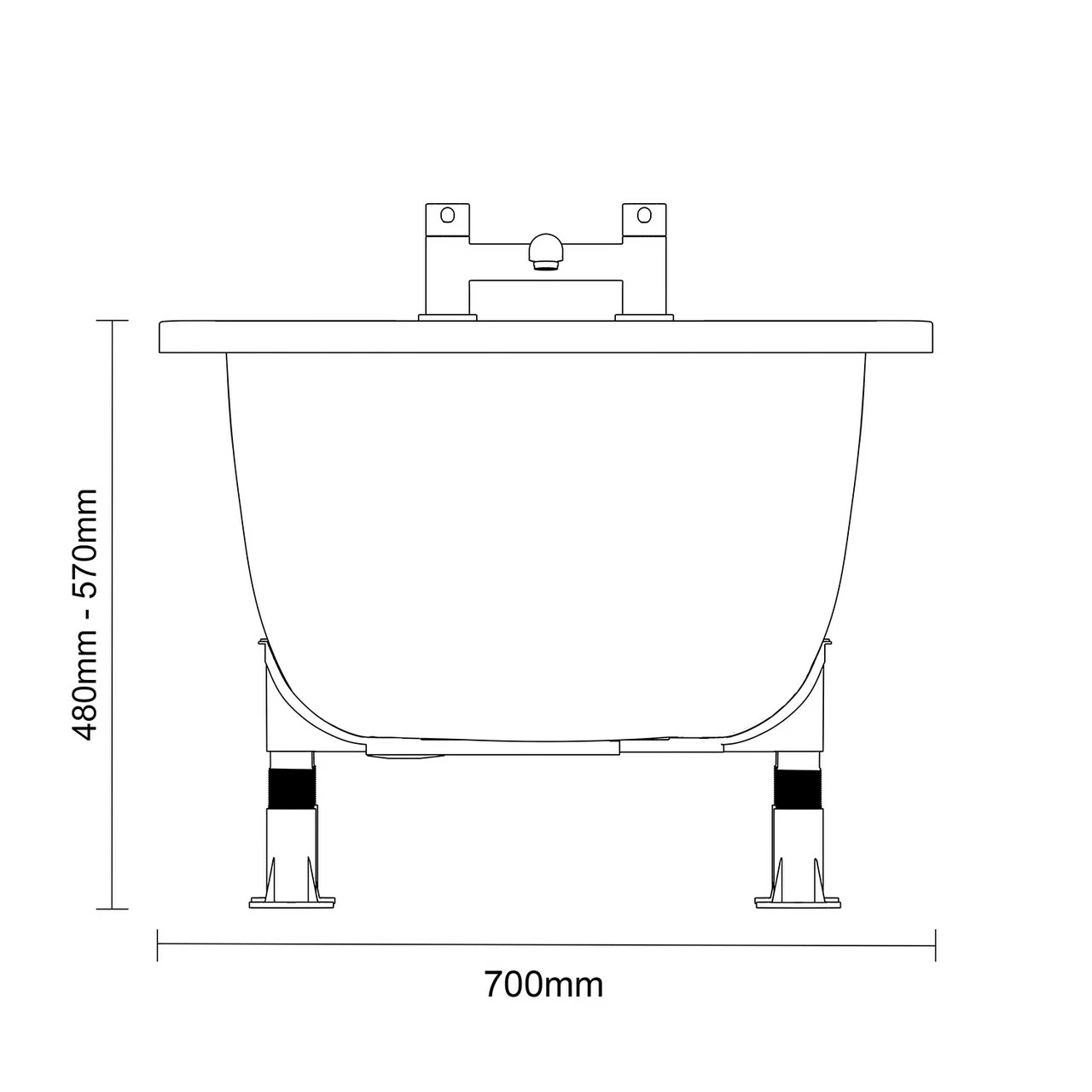 Cassia 1600mm X 700mm Straight Single Ended Steel Bath With 2 Tap Holes Including Legs 8 Cassia 1600mm X 700mm Straight Single Ended Steel Bath With 2 Tap Holes Including Legs - Image 6
