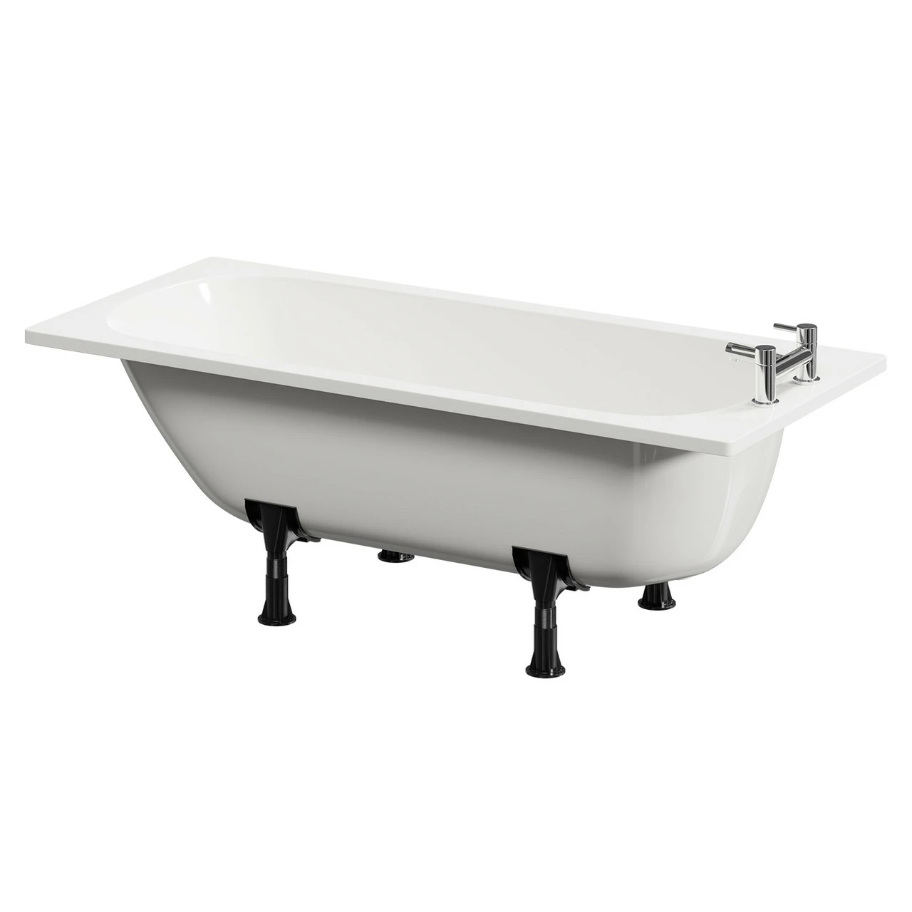 Cassia 1600mm X 700mm Straight Single Ended Steel Bath With 2 Tap Holes Including Legs 4 Cassia 1600mm X 700mm Straight Single Ended Steel Bath With 2 Tap Holes Including Legs - Image 2