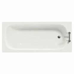 Cassia 1600mm X 700mm Straight Single Ended Steel Bath With 2 Tap Holes Including Legs