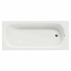 Cassia 1600mm X 700mm Straight Single Ended Steel Bath Without Tap Holes Including Legs