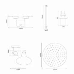 Windsor. Circo Polished Chrome Concealed Push Button Twin Thermostatic Shower Valve And 200mm Round Fixed Head With Wall Arm And Clyde Slide Rail Kit With Round Elbow - 2 Outlet 13 Windsor. Circo Polished Chrome Concealed Push Button Twin Thermostatic Shower Valve And 200mm Round Fixed Head With Wall Arm And Clyde Slide Rail Kit With Round Elbow - 2 Outlet -Wholesaledomestic Shop circo polished chrome concealed push button twin thermostatic shower valve and 200mm round fixed head with wall arm and clyde slide rail kit with round elbow line top 51193.1678114762