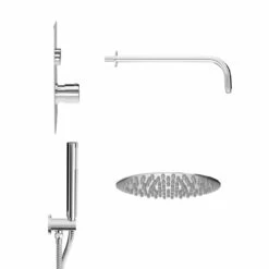 Circo Polished Chrome Concealed Push Button Twin Thermostatic Shower Valve Including Round Fixed Shower Head And Round Shower Outlet Holder With Kit - 2 Outlet 10 Circo Polished Chrome Concealed Push Button Twin Thermostatic Shower Valve Including Round Fixed Shower Head And Round Shower Outlet Holder With Kit - 2 Outlet -Wholesaledomestic Shop circo polished chrome concealed push button twin thermostatic shower valve including round fixed shower head and round shower outlet holder with kit side 03980.1676462665