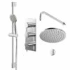 Circo Polished Chrome Triple Thermostatic Valve Mixer Shower With Round Fixed Head And Avon Shower Slide Rail Kit - 2 Outlet 1 Circo Polished Chrome Triple Thermostatic Valve Mixer Shower With Round Fixed Head And Avon Shower Slide Rail Kit - 2 Outlet -Wholesaledomestic Shop circo polished chrome triple thermostatic valve mixer shower with round fixed head and avon shower slide rail kit right 24237.1652445397