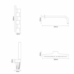 Circo Polished Chrome Triple Thermostatic Valve Mixer Shower With Round Fixed Head And Square Handset Outlet Holder - 2 Outlet 13 Circo Polished Chrome Triple Thermostatic Valve Mixer Shower With Round Fixed Head And Square Handset Outlet Holder - 2 Outlet -Wholesaledomestic Shop circo polished chrome triple thermostatic valve mixer shower with round fixed head and square handset outlet holder line side 97531.1652445393