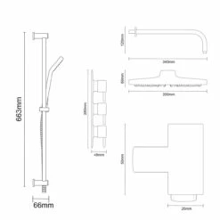 Circo Polished Chrome Triple Thermostatic Valve Mixer Shower With Round Fixed Head And Thames Shower Slide Rail Kit - 2 Outlet 13 Circo Polished Chrome Triple Thermostatic Valve Mixer Shower With Round Fixed Head And Thames Shower Slide Rail Kit - 2 Outlet -Wholesaledomestic Shop circo polished chrome triple thermostatic valve mixer shower with round fixed head and thames shower slide rail kit line side 67978.1652445396