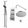 Circo Polished Chrome Triple Thermostatic Valve Mixer Shower With Round Fixed Head And Thames Shower Slide Rail Kit - 2 Outlet 2 Circo Polished Chrome Triple Thermostatic Valve Mixer Shower With Round Fixed Head And Thames Shower Slide Rail Kit - 2 Outlet -Wholesaledomestic Shop circo polished chrome triple thermostatic valve mixer shower with round fixed head and thames shower slide rail kit right 11911.1652445396
