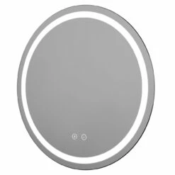 Colore Black Aluminium Framed 800mm Round Illuminated LED Mirror With Demister