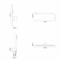 Colore Brushed Brass Concealed Push Button Shower Valve Including Round Fixed Shower Head And Round Handset Outlet Holder With Kit - 2 Outlet 12 Colore Brushed Brass Concealed Push Button Shower Valve Including Round Fixed Shower Head And Round Handset Outlet Holder With Kit - 2 Outlet -Wholesaledomestic Shop colore brushed brass concealed push button shower valve including round fixed shower head and round handset outlet holder with kit line side 74530.1660769317