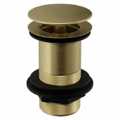 Colore Round Brushed Brass Moon Cap Unslotted Click Clack Basin Waste 10 Colore Round Brushed Brass Moon Cap Unslotted Click Clack Basin Waste -Wholesaledomestic Shop colore brushed brass moon cap unslotted click clack basin waste left 62413.1652444930
