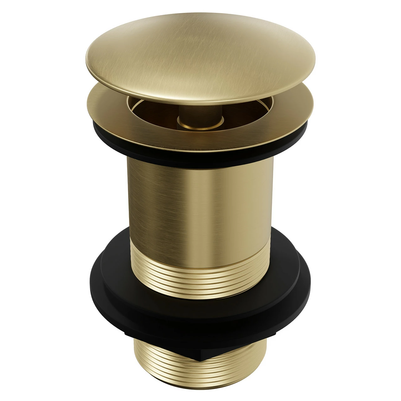 Colore Round Brushed Brass Moon Cap Unslotted Click Clack Basin Waste 6 Colore Round Brushed Brass Moon Cap Unslotted Click Clack Basin Waste - Image 4