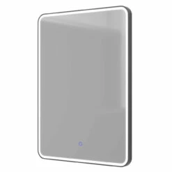 Colore Matt Black 500mm X 700mm Illuminated LED Mirror With Demister